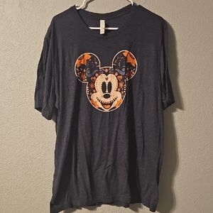 Bella Canvas Navy Heather Tee Featuring Mickey Mouse